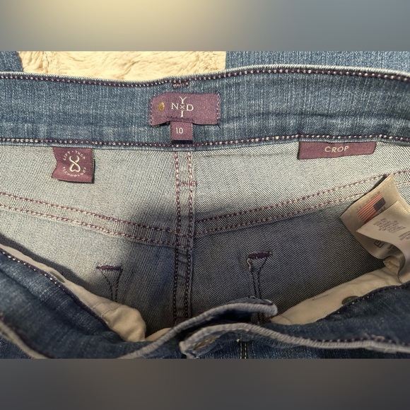 Nydj Marilyn Crop Cuffed Rhinestone Hem Size 10 - Picture 9 of 14